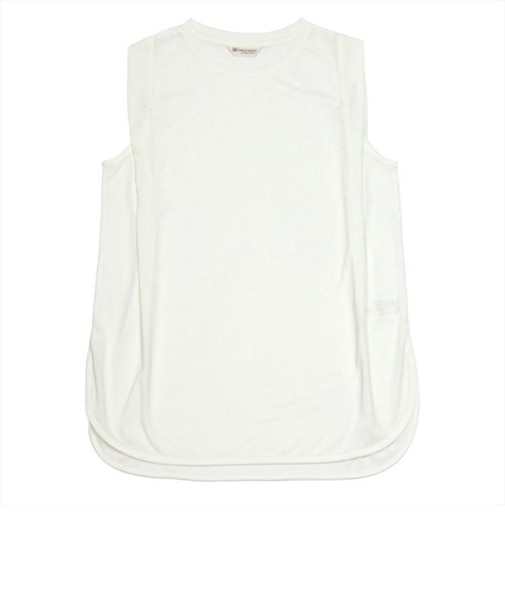 ノースリーブ 肩タックチュニック カットソー オフホワイト系