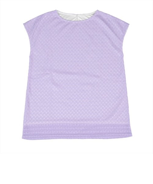 フレンチスリーブ カットレースチュニック パープル系