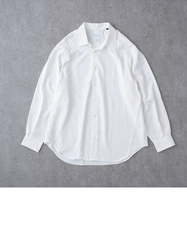 リラックスラグランスリーブシャツ<ホワイト>