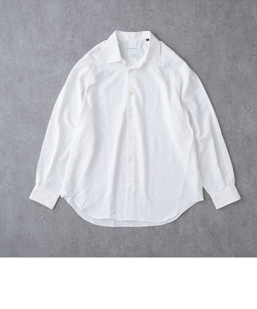 リラックスラグランスリーブシャツ<ホワイト>