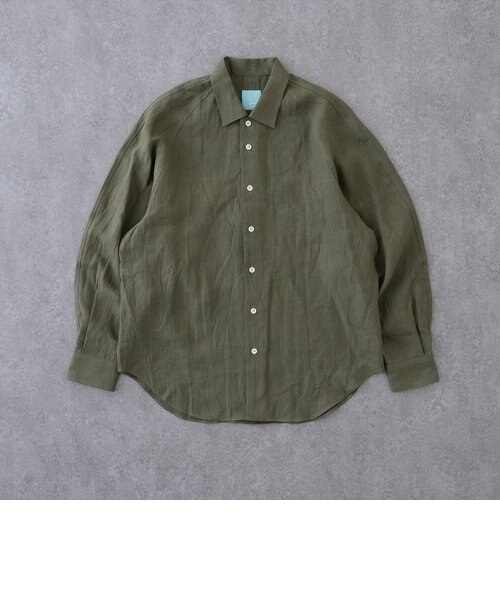 FANTASTICS　ラグランスリーブシャツ リネンヘンプ リラックスラグランスリーブシャツ＜カーキグリーン