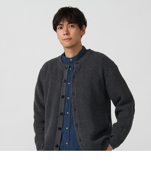 Pitta Re:)】 ニット アーミーカーディガン チャコール系 メンズ