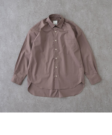 リラックスバックプリーツシャツ＜アースブラウン＞