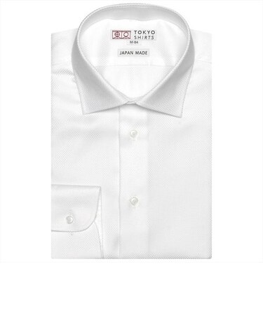 【国産しゃれシャツ】 セミワイド 長袖 形態安定 綿100% バスケット織り