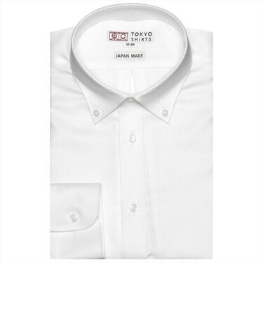 【国産しゃれシャツ】 ボタンダウン 長袖 形態安定 綿100% バスケット織り