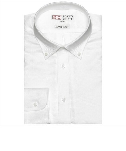 【国産しゃれシャツ】 ボタンダウン 長袖 形態安定 綿100% バスケット織り