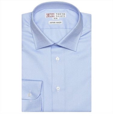 【国産しゃれシャツ】 セミワイド 長袖 形態安定 綿100% バスケット織り