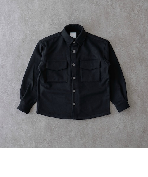 ウールカシミヤナイロン リラックスCPOシャツ＜ブラック＞｜トーキョー