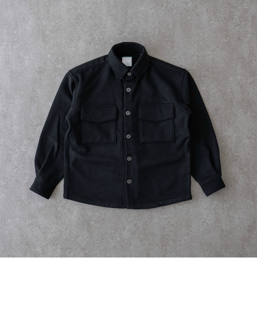 ウールカシミヤナイロン リラックスCPOシャツ＜ブラック＞