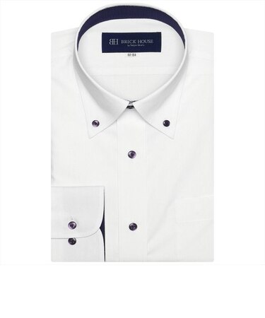 【透け防止】 ボタンダウンカラー 長袖 形態安定 ワイシャツ