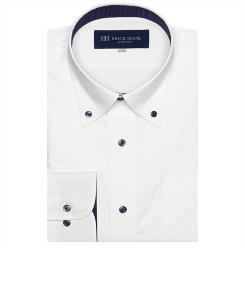 【透け防止】 ボタンダウンカラー 長袖 形態安定 ワイシャツ