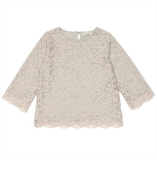 総レースブラウス七分袖 グレージュ レディース