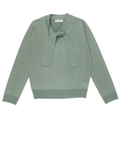 ラメボウタイプルオーバー グリーン レディース