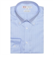 【国産しゃれシャツ】 形態安定 ショートボタンダウン 綿100% 長袖 ワイシャツ