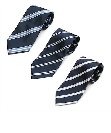 ベーシックネクタイ 3本セット ネイビー ビジネス フォーマル