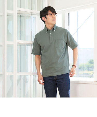 ビズポロ ポロシャツ ボタンダウン 半袖 メンズ