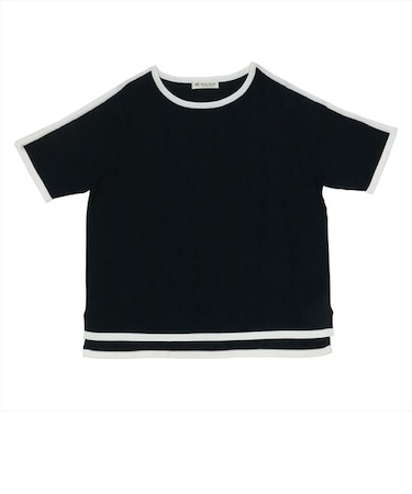 配色パイピング ニットプルオーバー