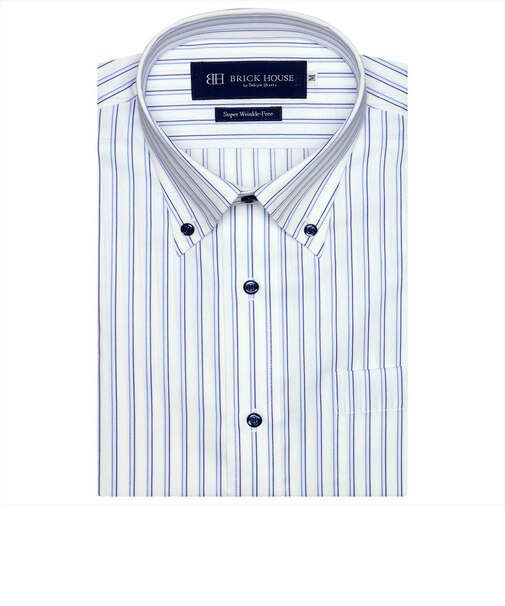 【超形態安定】 ボタンダウンカラー 半袖 形態安定 ワイシャツ