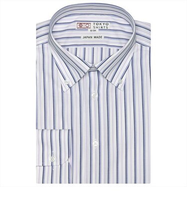 【国産しゃれシャツ】 ボタンダウン 長袖 形態安定 ワイシャツ 綿100%