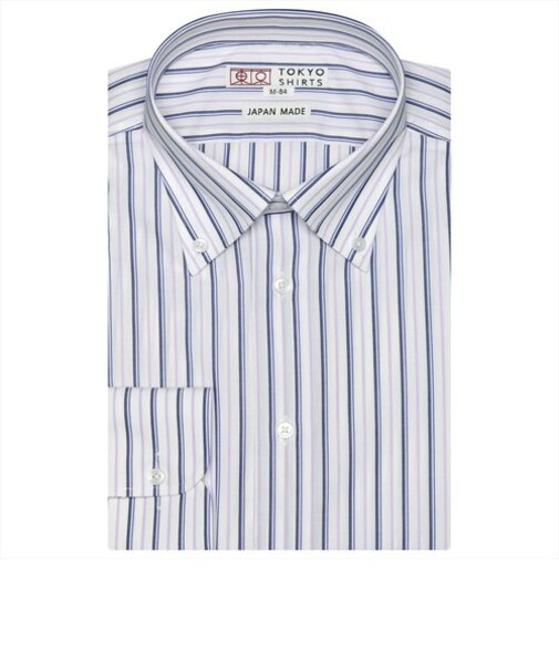 【国産しゃれシャツ】 ボタンダウン 長袖 形態安定 ワイシャツ 綿100%