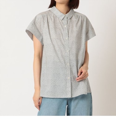 小花柄ブラウス 半袖 オフホワイト レディース