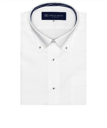 【透け防止】 形態安定 ボタンダウンカラー 半袖ワイシャツ