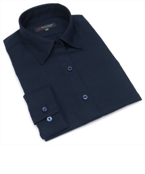 形態安定 レギュラー衿 長袖 レディースシャツ