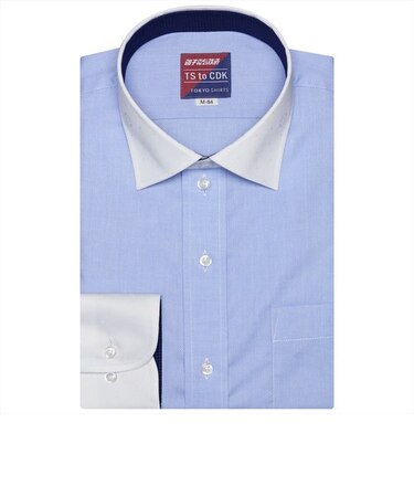 【銚子電鉄×TOKYO SHIRTS】 形態安定 ワイドカラー 長袖 ワイシャツ