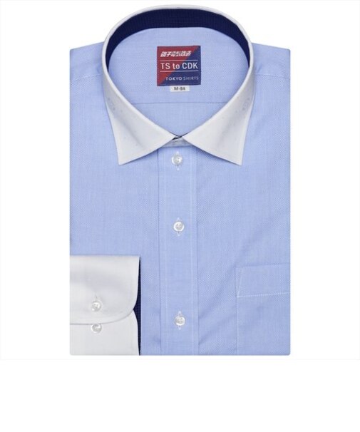 【銚子電鉄×TOKYO SHIRTS】 形態安定 ワイドカラー 長袖 ワイシャツ