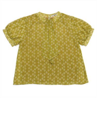 スタンドネックブラウス ダークイエロー レディース