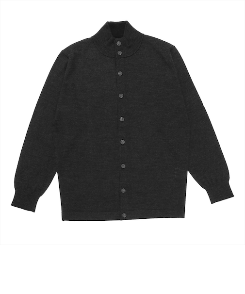 スタンド配色ニットカーディガン メンズ