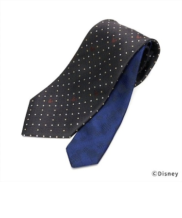 【ディズニー】 ネクタイ 小剣切り替え ブラウン ビジネス フォーマル