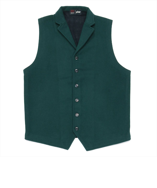 前身布帛ラペルニットジレ メンズ