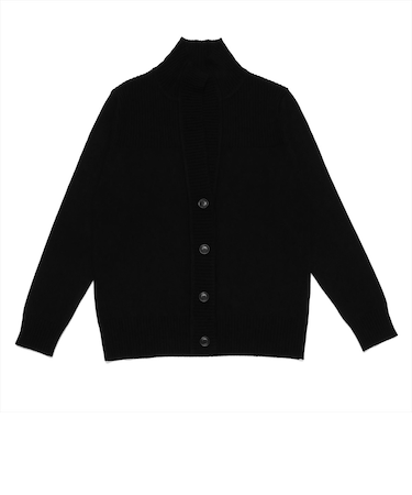 スタンドヘンリーネック ニットカーディガン レディース