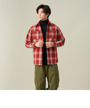 【Pitta Re:)】 カジュアルシャツ ヘビーウェイトネルシャツ 長袖 メンズ