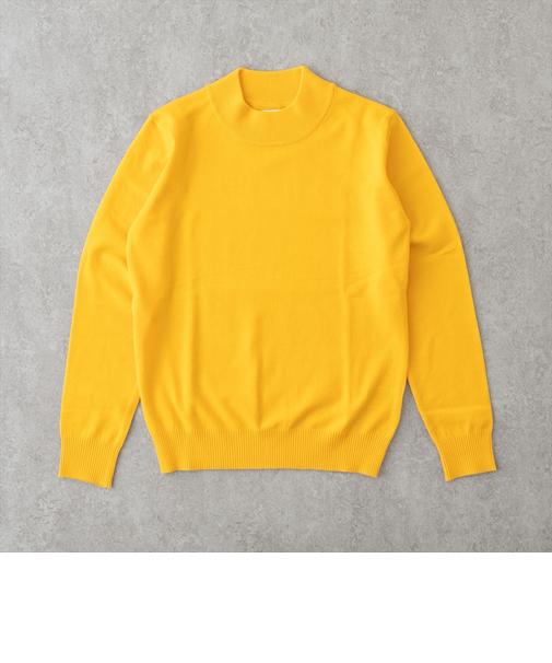 ファインゲージモックネックニット＜イエロー＞