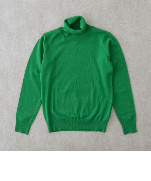 ファインゲージタートルネックニット＜グリーン＞
