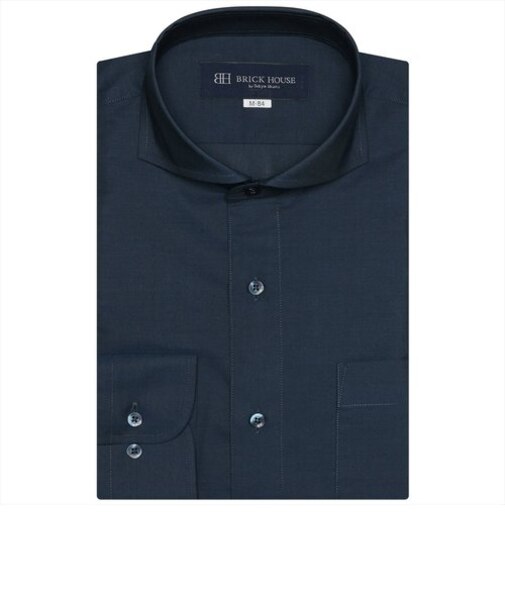 形態安定 ホリゾンタルワイドカラー 長袖ワイシャツ