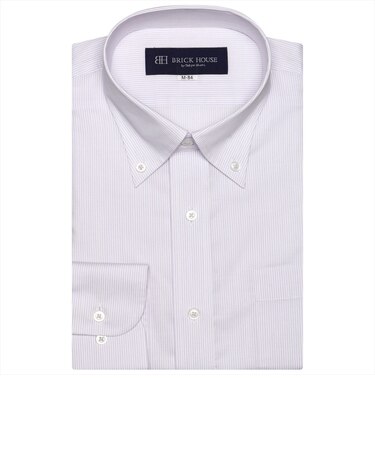 形態安定 ボタンダウンカラー 長袖ワイシャツ