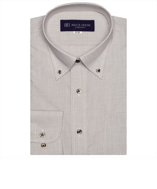 形態安定 ボタンダウンカラー 長袖ワイシャツ