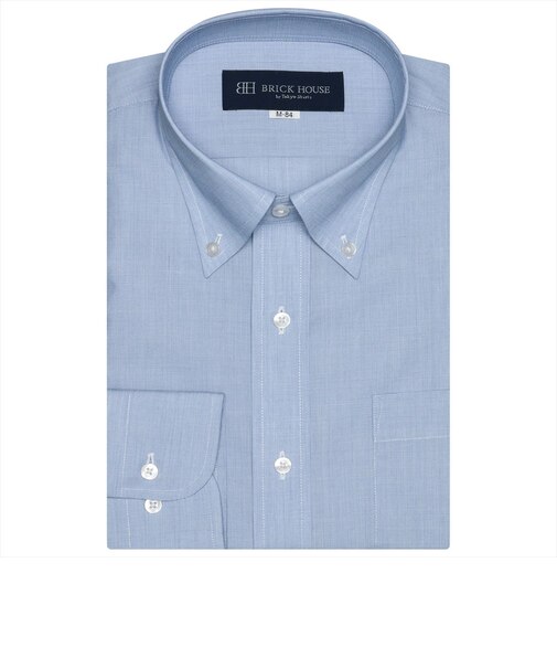 形態安定 ボタンダウンカラー 長袖ワイシャツ