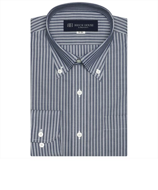 形態安定 ボタンダウンカラー 長袖ワイシャツ