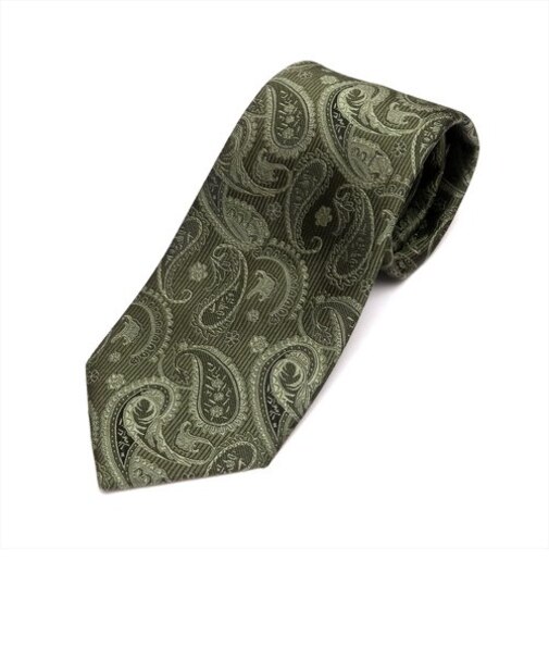 ネクタイ 絹100% カーキ ビジネス フォーマル