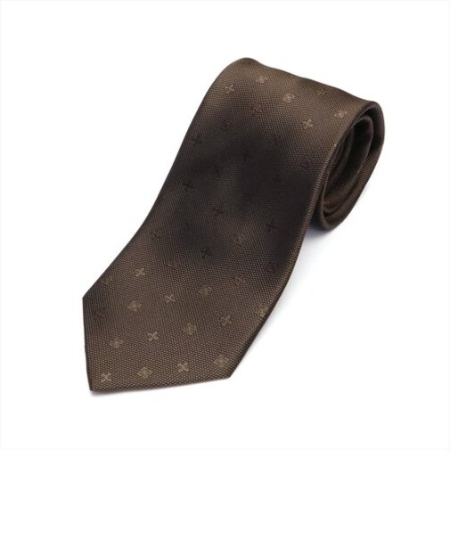 ネクタイ 日本製 絹100% ふじやま織 ブラウン ビジネス フォーマル