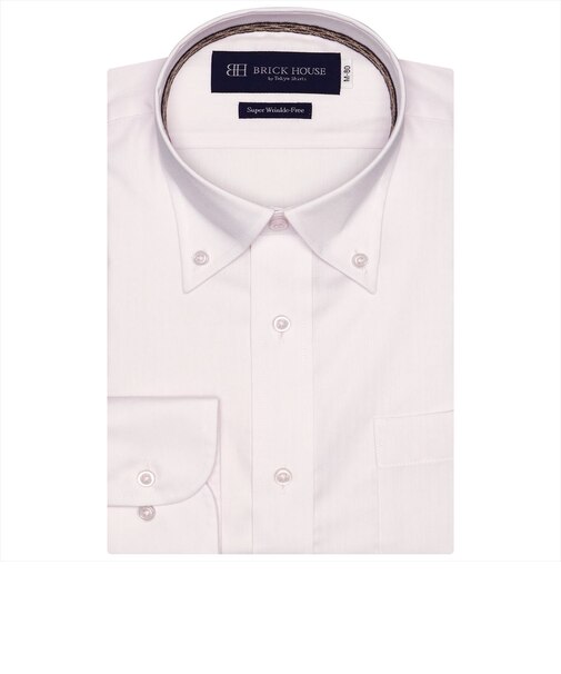 【超形態安定】 ボタンダウンカラー 長袖 ワイシャツ