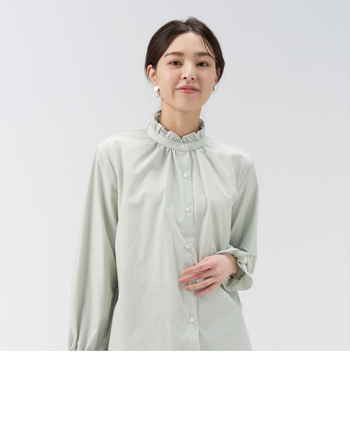 【Pitta Re:)】 キャンディースリーブ 長袖ブラウス