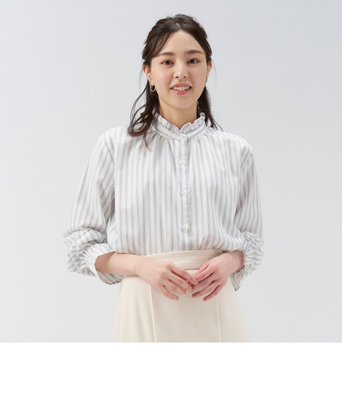 【Pitta Re:)】 キャンディースリーブ 長袖ブラウス