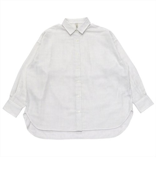 【Pitta Re:)】  Wガーゼ BIGシルエット 長袖カジュアルシャツ