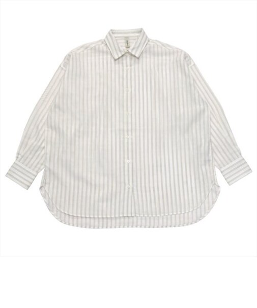 【Pitta Re:)】  Wガーゼ BIGシルエット 長袖カジュアルシャツ