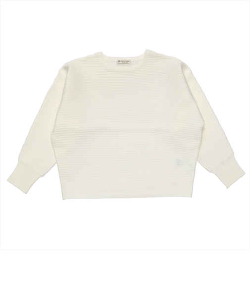 横リブドルマン ニットプルオーバー セーター